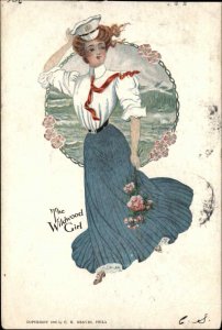 The Wildwood Girl - Pretty Woman - Wildwood NJ c1905 Postcard