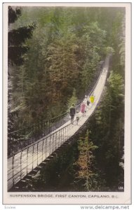 RP, Suspension Bridge, First Canyon, CAPILANO, British Columbia, Canada, 1920...