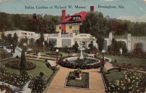 J82/ Birmingham Alabama Postcard c1920s Italis Garden Massey Home 185