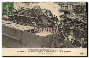 Old Postcard Train Disaster Melun November 4, 1913 Rapid n2 Marseille buffers...