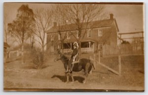 Long Reach WV Lemuel Parker Knights Templar Uniform Horseback RPPC Postcard A48