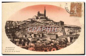 Old Postcard Marseille Vue Generale of Our Lady of the Guard