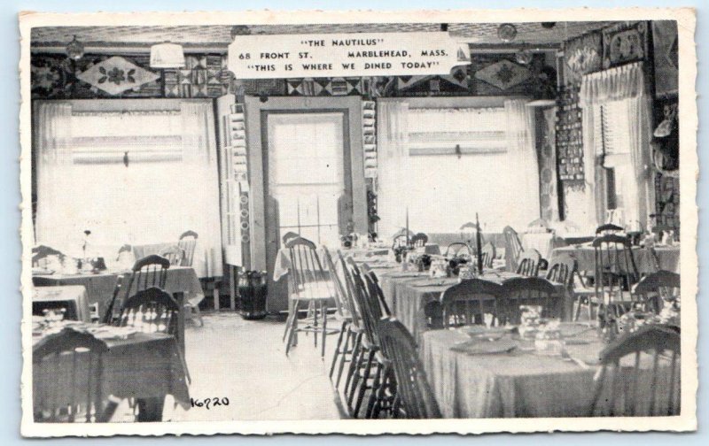 MARBLEHEAD, MA Massachusetts~ Roadside THE NAUTILUS RESTAURANT c1940s  Postcard