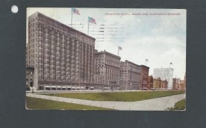 Post Card 1910 Chicago IL Congress Hotel Annex & Auditorium