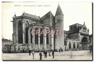 Old Postcard Epinal View D & # 39Ensemble From I & # 39Eglise St Maurice