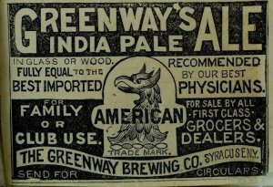 1870's  Victorian Print Ad Greenway's India Pale Ale The Greenway Brewing Co F61