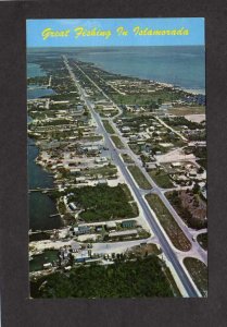 FL Aerial View Islamorada heading to Key West Florida Postcard Fishing