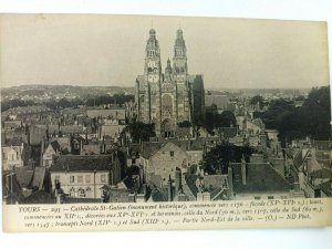 Vintage Postcard Cathedrale St. Gatien Commencee vers Monument Historique France