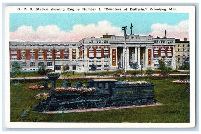 Winnipeg Manitoba Canada Postcard Countess of Dufferin Engine No.1 c1920's