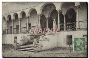 Old Postcard Tunis Bardo Staircase lions