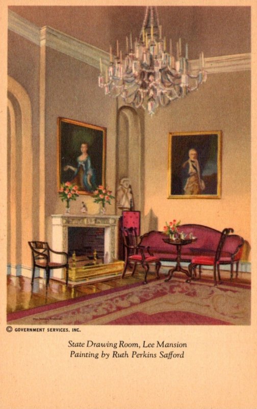 Virginia Arlington Lee Mansion The State Drawing Room Painting By Ruth Perkin...