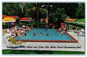 Tallahassee Motor Hotel And Lake Ella Motor Court Swimming Pool Vintage Postcard 