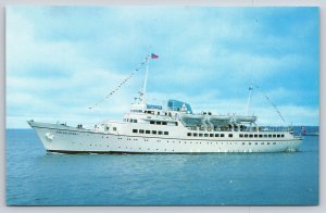 Ship~Polar Star~Alaska Cruise Lines Inside Passage Scene~Pennants~1950s Postcard