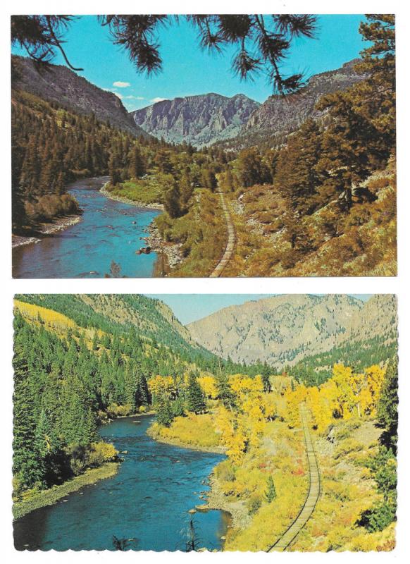 CO Rio Grande River Between South Fork & Creede 2 Postcards