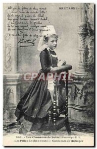 Old Postcard Folklore songs of Botrel Botrel illustrees Girls from home Quimper