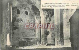 Postcard Old Aubeterre (Charente) Interior of the Monolithic Church St. Jean ...