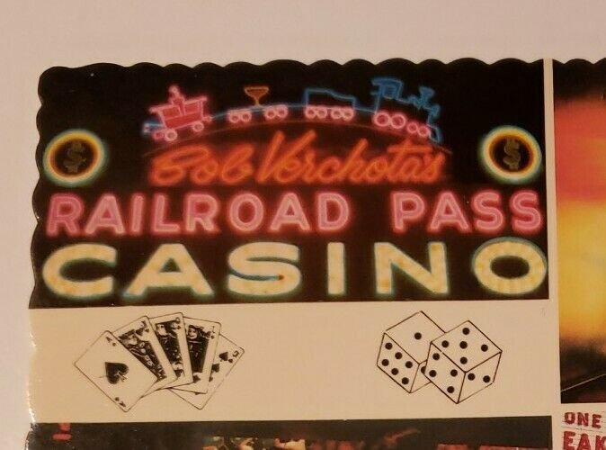 Vintage Postcard Railroad Pass Casino Las Vegas Boulder City Nevada Hoover 1989