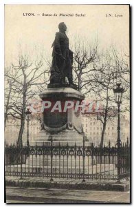 Postcard Old Lyon Statue Marchal Suchet