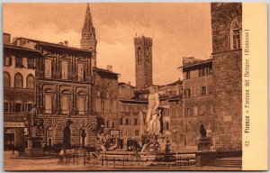 Firenze-Fontland del Nettuno (Biancone) Italy Building & Monument Postcard