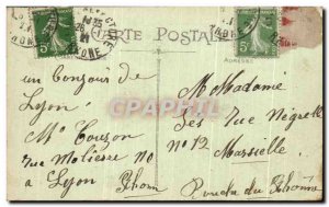 Old Postcard Lyon Bridge and Quai Gailleton