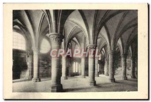 Old Postcard Mont Saint Michel Abbey Knights Hall