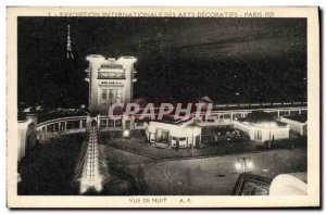 Postcard Old Paris Night View Exposition des Arts Decoratifs in 1925