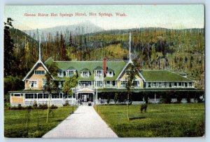 Hot Springs Washington Postcard Green River Hotel Exterior Building 1940 Vintage