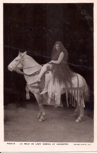 RPPC England, UK, Coventry, Actress La Milo as Lady Godiva, Nude, Medieval 1908