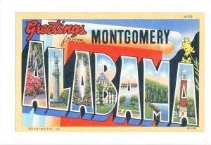 LP31   Large Letter, letters, postcard, Alabama,  Montgomery