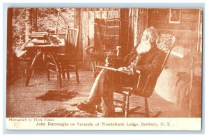 Roxbury NY, John Burroughs Veranda Woodchuck Lodge Clyde Fisher Photo Postcard