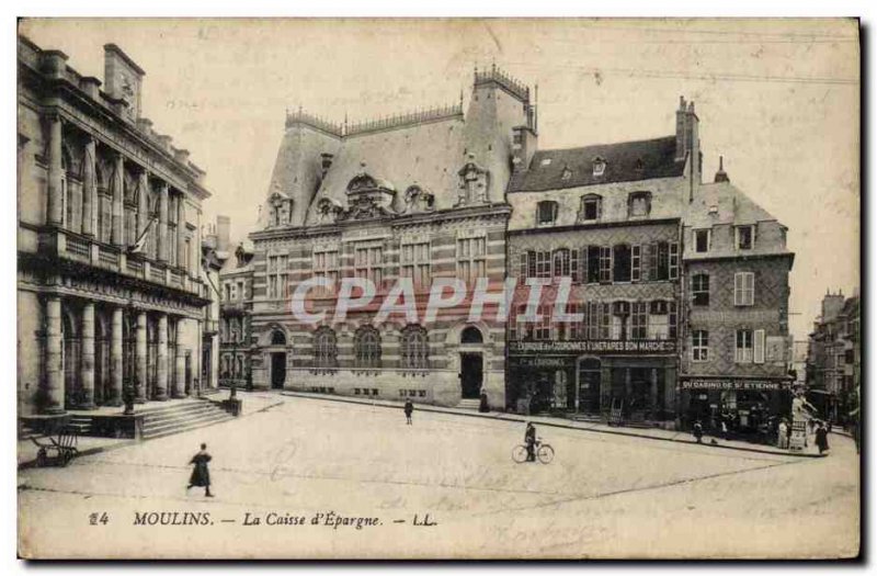 Old Postcard Bank Caisse d & # 39Epargne Mills