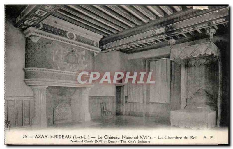 Old Postcard Azay Le Rideau Chateau National Chamber Of The King