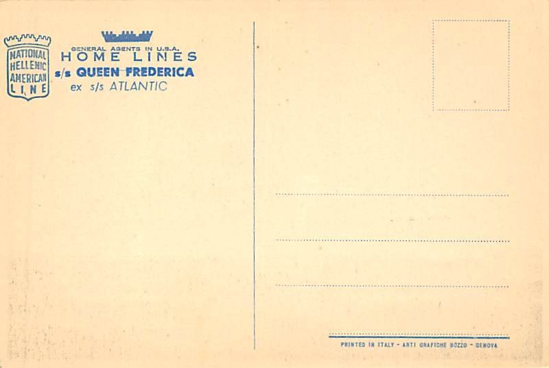 S.S. Queen Frederica S.S. Queen Frederica, National Hellenic American Line Vi...