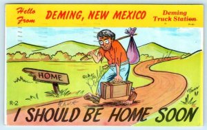 Comic Advertising DEMING TRUCK STOP, New Mexico NM 1963 Hobo Roadside Postcard