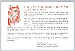 The Naming Of Medicine Hat, Alberta, Medicine Hat News Information Card