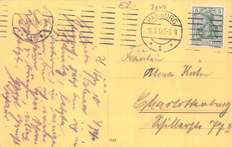 Germany Hamburg 1910 Jungfernstieg vintage postcard