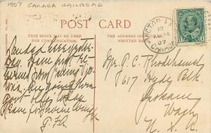 1907 Victoria British Columbia Canada CP Railway Offices Wharves postcard 6638