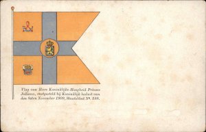 Netherlands Individual Flags Royalty PRINCESS JULIANA c1900 Vintage Postcard