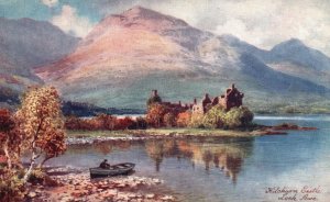 View of The Kilchurn Castle, Loch Awe, Scotland UK, Oilette, Tuck's, Postcard