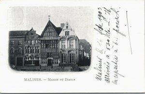 Belgium Malines Maison Du Diable Mechelen Vintage Postcard 03.76