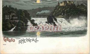 Old Postcard Gruss Vom Switzerland Rheinfall