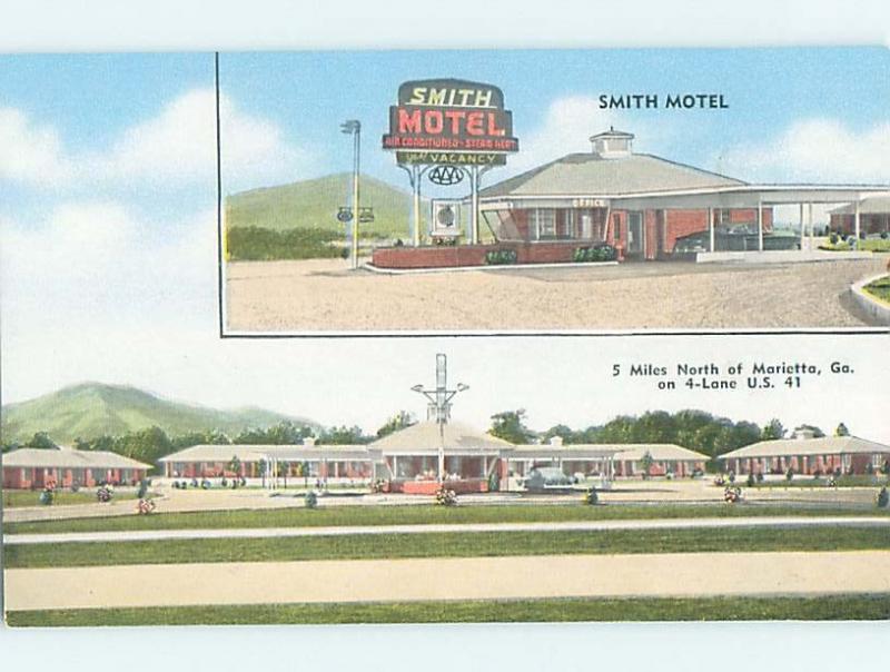 Unused Pre-1980 MOTEL SCENE Marietta Georgia GA HJ9402