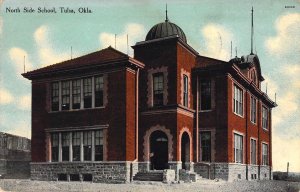 c.'10, Chromo-litho Color, North Side School, Msg, Tulsa, Ok, Old Postcard