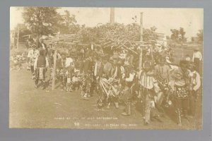 Red Lake MINNESOTA RPPC 1910 CHIPPEWA INDIANS 4th July DANCE Ojibway RICHARDSON