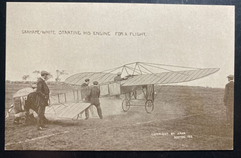 Mint USA Real Picture Postcard Early Aviation White Starring Engine For Flight