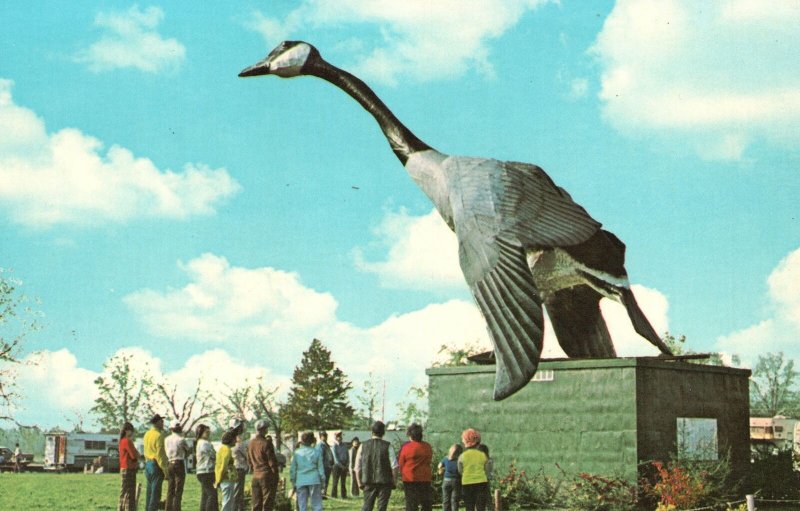 Vintage Postcard Wild Goose Statue Capital of the World Summer Missouri MO