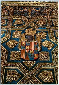 Postcard - Shield of the cover Sala Primera, Aljafería Palace - Zaragoza, Spain