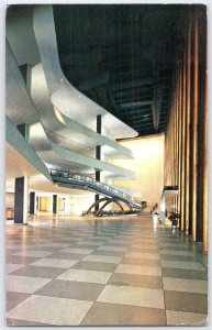 1957 UN Headquarters NYC Public Lobby Mid-Century Modern Architecture Postcard