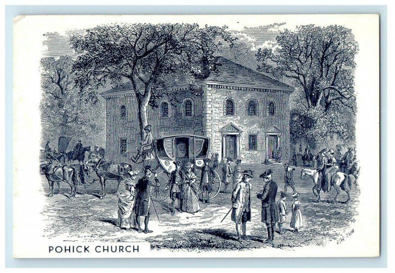 Pohick Church View From An Old Print Lorton Virginia VA Vintage Postcard