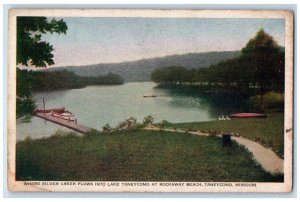 1926 Silver Creek Flows Into Lake Taneycomo At Rockaway Beach MO Posted Postcard